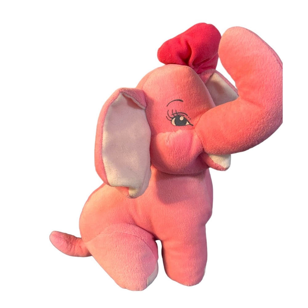 Vintage 11” Ringling Bros Barnum And Bailey Plush Juliette Pink Circus Elephant